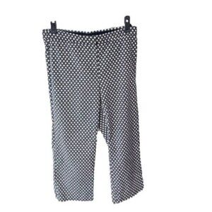 J. Jill Pants Cropped High-rise Staight Leg Black Floral Women's 12